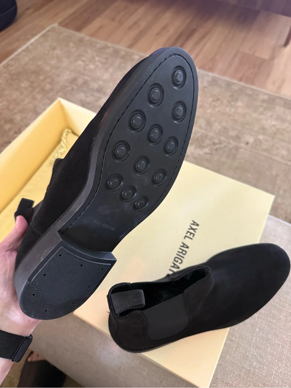 New Men’s Black Suede Axel Arigato Chelsea Boots - 10